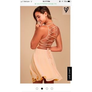 Lulu’s Good Deeds Blush Pink Lace-Up Dress